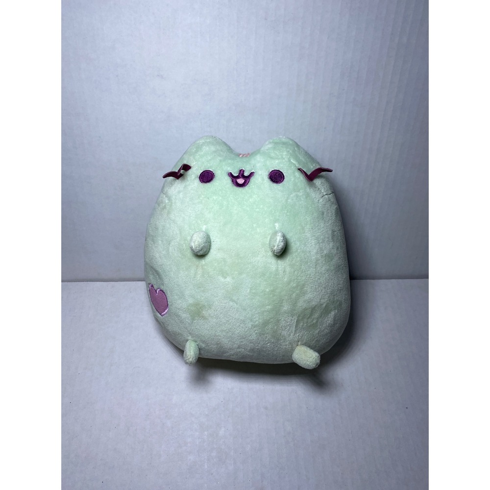 Pusheen the Cat Mint Green 9 Inch Plush Fiesta Purple Heart Striped Tail 2024